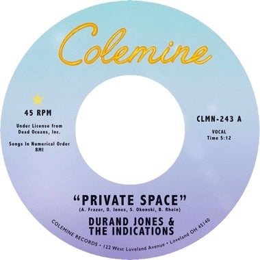 DURAND JONES & THE INDICATIONS - PRIVATE SPACE Vinyl 7"