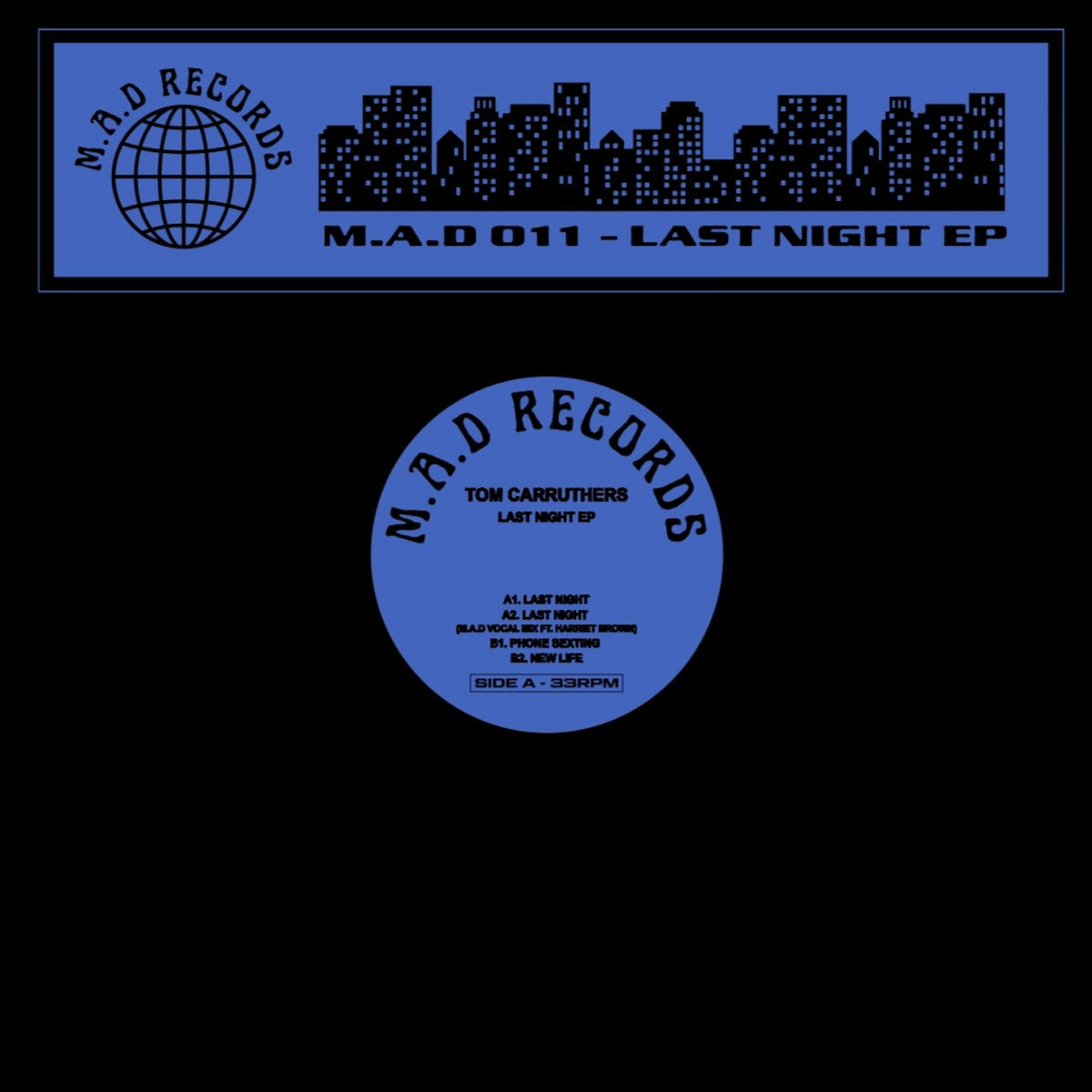 TOM CARRUTHERS - LAST NIGHT Vinyl 12" EP